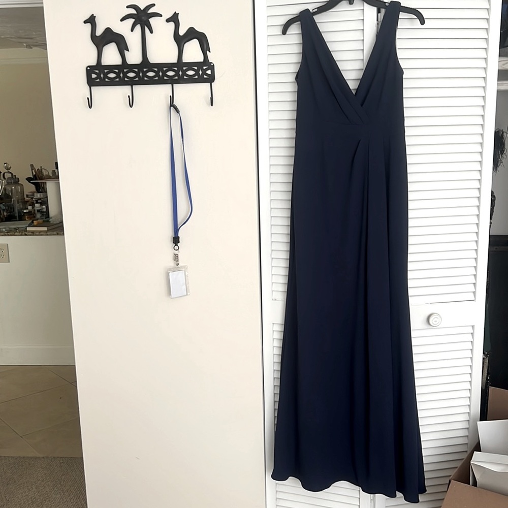David’s Bridal Navy Bridesmaid Dress